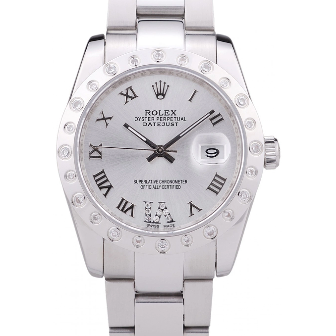 MiroTime 0717 Rolex Datejust Diamond Bezel Silver Dial 7468